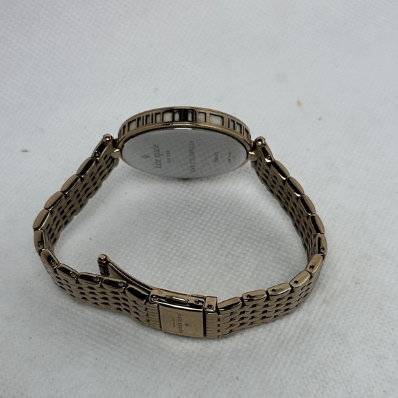 Kate Spade New York Varick Bracelet 36mm Watch Gold Bracelet Striped Face 2.75” - Picture 10 of 12